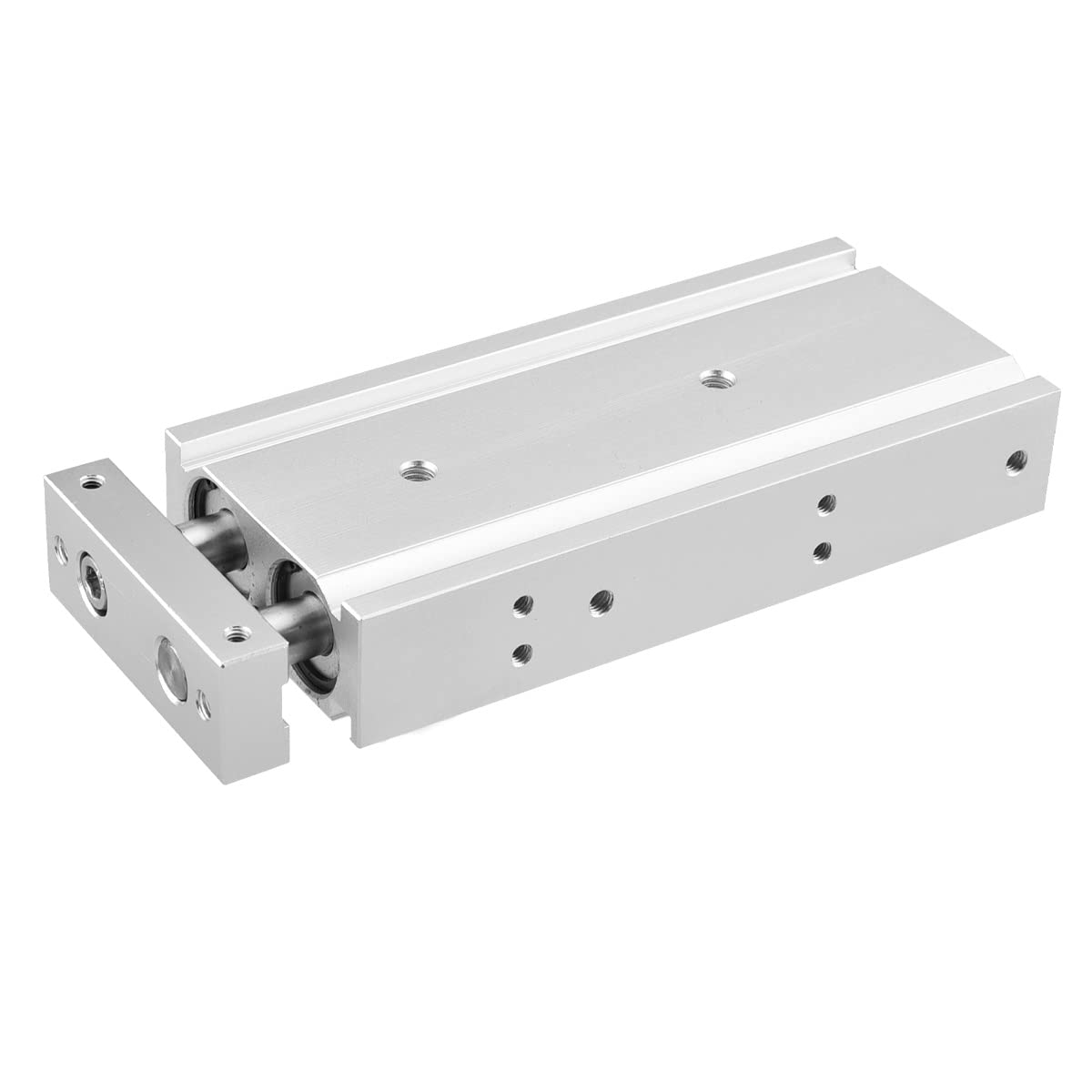 Heschen CXSM 20-70 Dual Rod Air Cylinder, 20mm Bore x 70mm Stroke, Guided Pneumatic Actuator with Magnet, Double Acting Slide Bearing, PT 1/8 Port, Industrial Automation Replacement