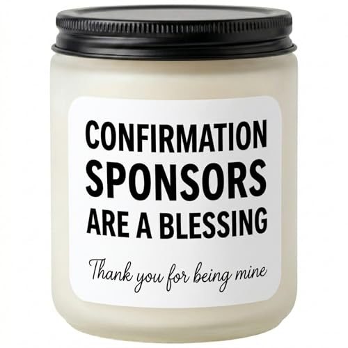 Wehnniee 9 oz Scented Candle, Confirmation Gifts for Sponsor - Inspirational, Spiritual Guidance Gift Ideas, Christian Gifts for Women Men - Catholic Confirmation Thank You, Appreciation Candle Gift