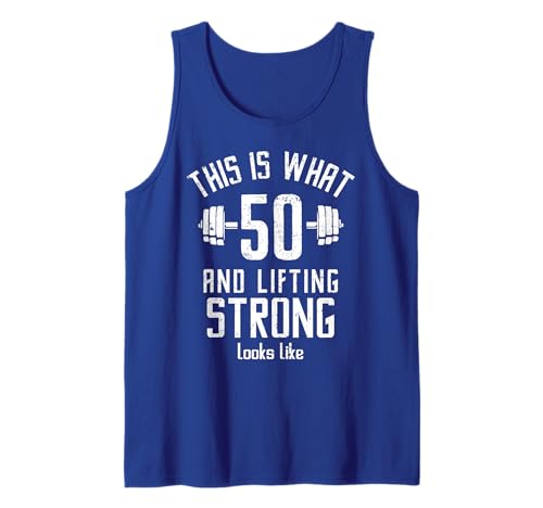 Funny Weightlifter 50s Birthday 50 Years Old, Lifting Gym Tank