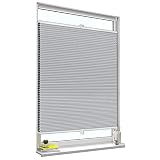 Verdunkelungs Wabenplissee, Plissee Fensterrollo Jalousie, Waben-plissee Von Oben Nach Unten, Faltrollo Klemmfix, Wabenplissee Mit 20-120cm Breite,Grey-120x120cm/47.2*47.2in