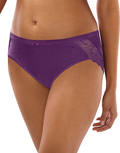Bali Women's Cotton Desire Sheer Lace Hipster, Purple Vista, 6 #TOP6
