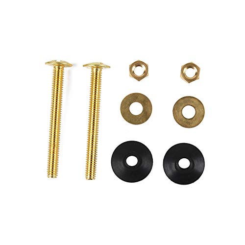 Brass Toilet Bolt Screw And Nut Toilet Tank To Bowl Bolt Kits Screw Fixing Bolt 3 Inch Heavy Duty Bolt With Waterproof Rubber Gasket And Brass Gasket.(2 Pcs) #TOP4