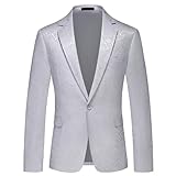 Rogers & Morris Blazer for Men Casual Slim fit Suit Dress Party Paisley Floral Tuxedo Jacket Men's Sport Coat Chaqueta de Traje para Hombre Off-White S