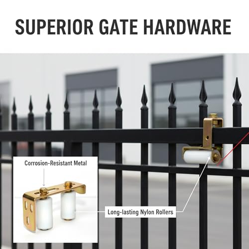 Image of Double Nylon Roller Guide Bracket | Heavy Duty Adjustable Steel Gate Roller with Rust-Proof Nylon Wheels