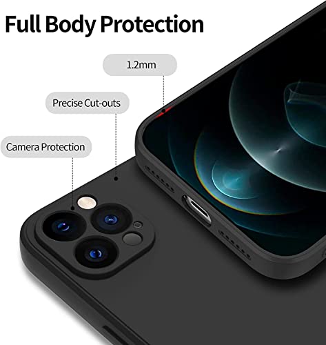 Image of LOXXO Square Candy Liquid Silicone iPhone Case Cover for iPhone 12 Pro Max, All Cube Series with Microfiber Lining Compatible iPhone 12 Pro Max (6.7 inch) (iPhone 12 Pro Max, Black)