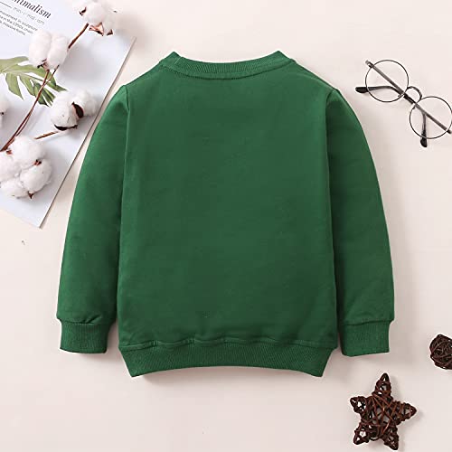 Bumeex Baby Toddler Boy Sweatshirt Clothes,Crewneck Long Sleeve Shirt Top Outfit Green 2T #TOP2
