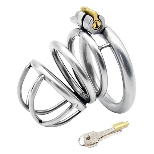 BDSMYEE Chastity Cage Pene in Acciaio Inossidabile, Gabbia di Castità Giocattoli Sessuali Pene Cock Cage, SM Bondage Sex Toys per Uomini (50mm)