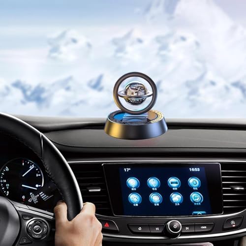 Image of Solar Aroma Car Air Freshener, Stylish Dashboard Rotating Perfume Diffuser, Rotating Aromatherapy, Solar Powered Autorotation Decoration for Car Interior, Refillable & Eco Friendly (ROTATING)