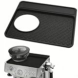 Espresso Machine Tamping Mat Accessories Compatible with Breville 870/880, Espresso Tamper Mat, Food Grade Silicone Non-Slip, Waterproof Heat Resistan (Black)
