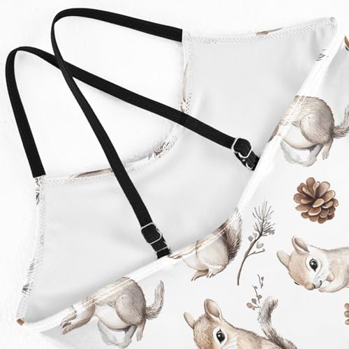senya Girls Swimsuits One-Piece Swimwear Tie Bathing Suit Beach Summer Round Neck 9-10T Squirrel Pattern4