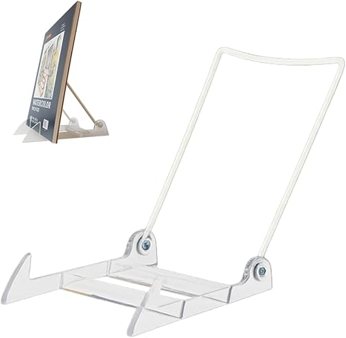 KS- Paquete de 12 soportes ajustables resistentes y versátiles de 4 x 5.5 pulgadas, caballetes acrílicos fabricados en Estados Unidos para exhibir