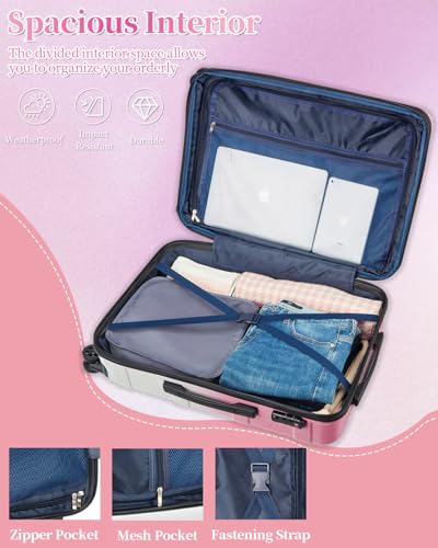 Image of Luggage Set With Spinner Wheels, Carry On Suitcase with TSA Lock, Expandable Checked Suitcase for Women