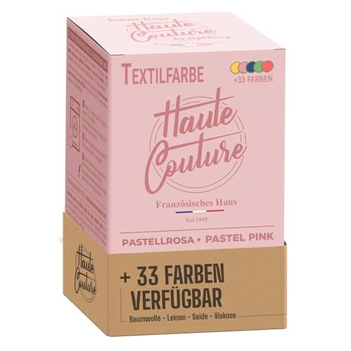 Textilfarbe Rosa – Haute Couture – 33 Farben – All-in-One – 350 g – für Kleidung und Stoffe – Pastellrosa