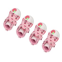 Cute Strawberry Dog Boots, Slip Pet Shoes for Sm Dogs Teddy Hon Pomeranian, Dog or, Breathable Dog Shoes (3 Size)