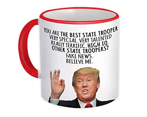 Mug divertido State Trooper con mango rojo miniatura 1