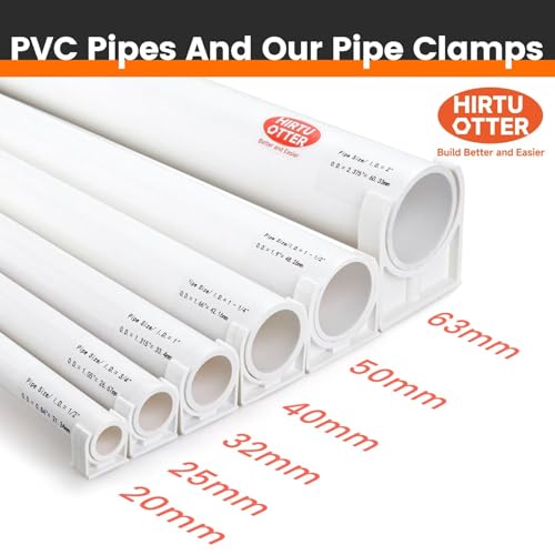 63mm/2.48\" (3 PCS) U-Shaped PVC Pipe Clamps (White), Hose Hanger Support, High Strength for Home Plumbing, TV Trays, Water Supply, Garden Tubing, PEX, UV Resistant, fit for 2\" PVC Pipe Sch40