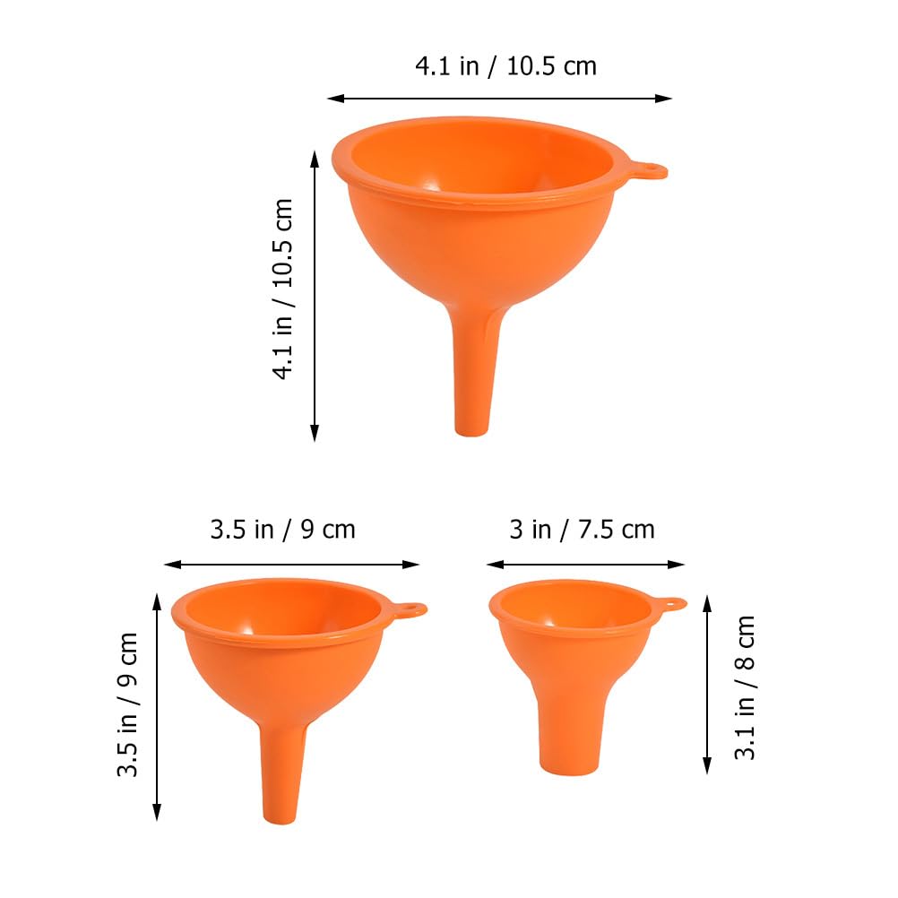 ABOOFAN 3Pcs Wide Mouth Kitchen Funnel Silicone Canning Funnel Multifunctional Funnels for Filling Bottles Jars Jam Spice Filling Bottles Liquid Oil and Powder