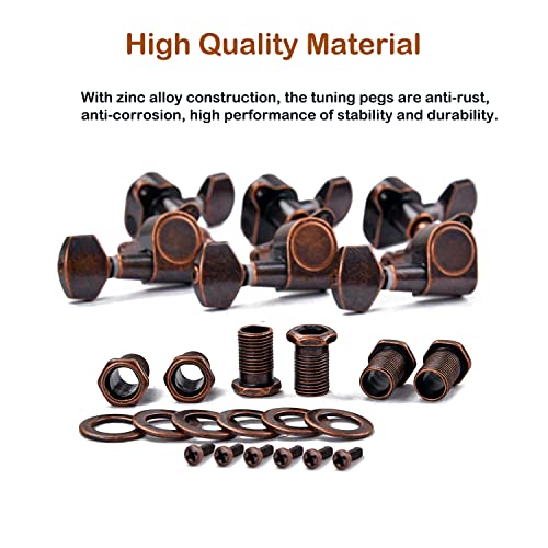 Guitar Tuners Machine Heads, 6R Guitar Tuning Pegs Tuning Keys String Pegs For Acoustic & Classical Guitar #TOP1