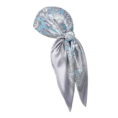 Image of 35 inch Men's Silk Cowboy Scarf - Oversized Western Bandana Neckwear, Large Square Scarf with Gift Packaging