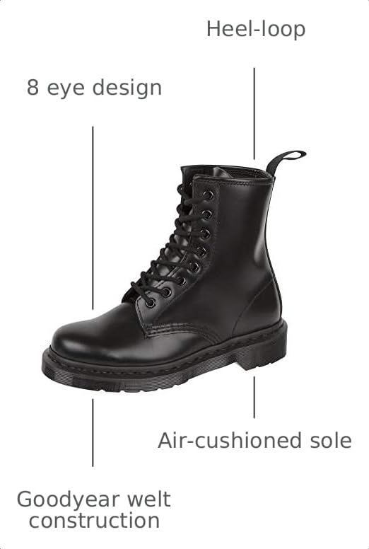 Image of Dr. Martens Unisex Adult 1460 Mono Smooth Leather
