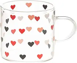LYOR - Caneca de Vidro Borossilicato Resistente ao Calor Love 125ml