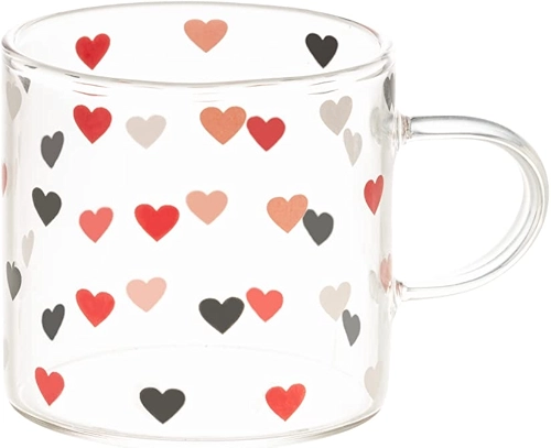 LYOR - Caneca de Vidro Borossilicato Resistente ao Calor Love 125ml