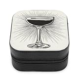 Jubonexis Joyero pequeño para copas de vino, estilo retro, portátil, de piel sintética, mini expositor, para guardar joyas de viaje para mujer