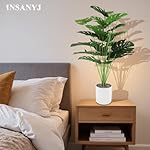 Monstera Kunstpflanzen Groß, 80cm Hoch 24 Zweige Kunstpflanze Splitphilo im Topf Künstliche Pflanzen Plastik Pflanze Deko Modern Wohnzimmer Balkon Schlafzimmer Zimmer Hochzeit Party – Bild 5