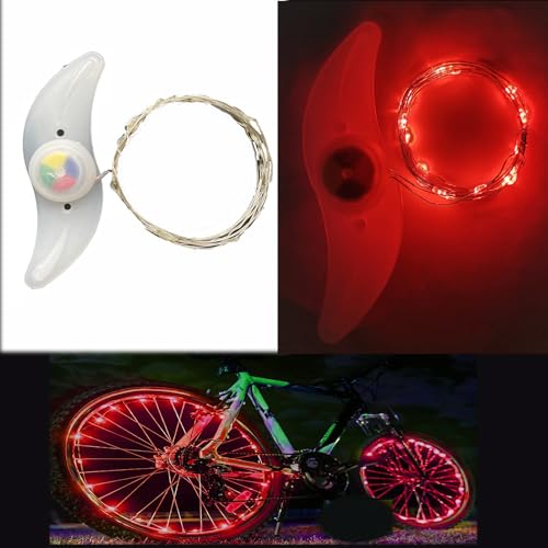 image for dobestyou 2-Pack Red LED Bike Wheel Lights – Night Riding Bicycle Ri