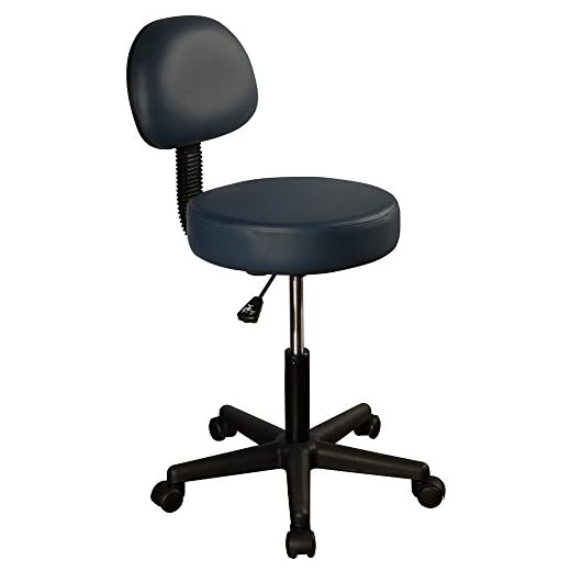 Master Massage Backrest rullpall snurrpall med ryggstöd justerbar höjd kungsblå