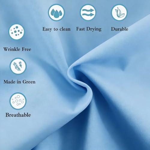 Image of 100% Cotton Percale Sheets Twin Size - 200 Thread Count, Breathable & Crisp Cool, Deep Pocket up to 17 inch Fitted Sheet, 3-Piece Bedding Set Hotel-Luxury Feel Bed Sheet Set(Blue, Twin)