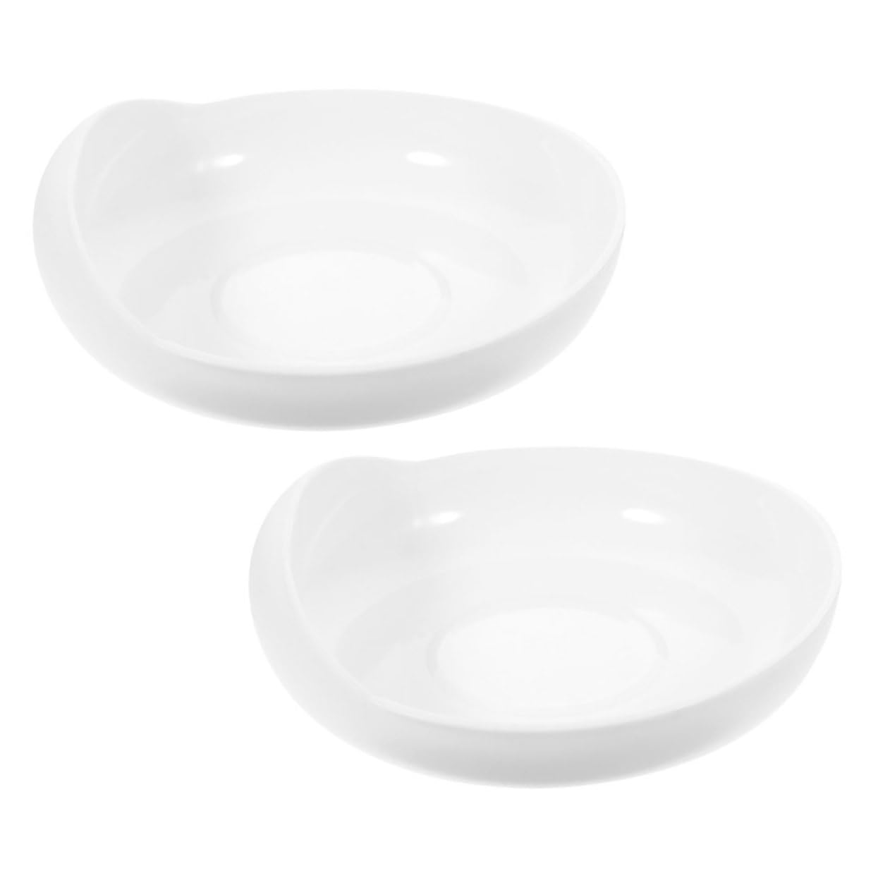 Assiette Anti-Déversement Ronde avec Ventouse 2 Pièces, Blanc | Silicone et Plastique, pour Repas Autonomes des Personnes Handicapées et Patients, Entretien Facile