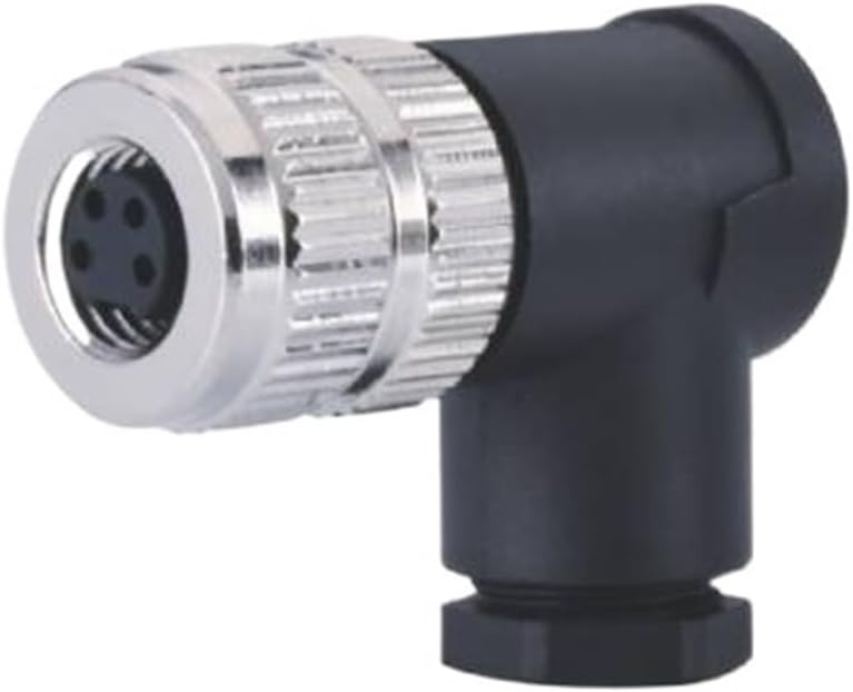M8 Connector A-Code 4Pin Female Elbow Assembly Industrial Waterproof Connector Plastic Housing