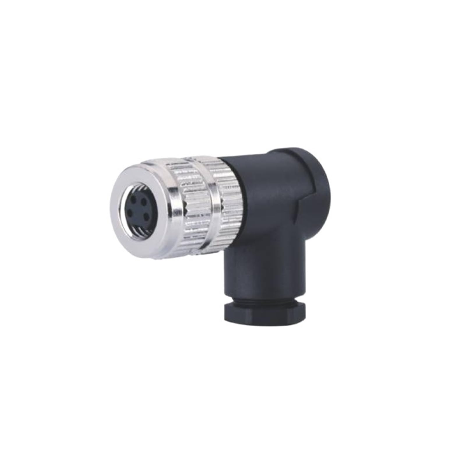 Conector M8 código A hembra a 90 grados con carcasa plástica impermeable