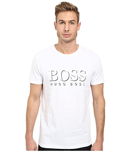 BOSS Hugo Men's UPF 50+ Swim Shirt, White, Large