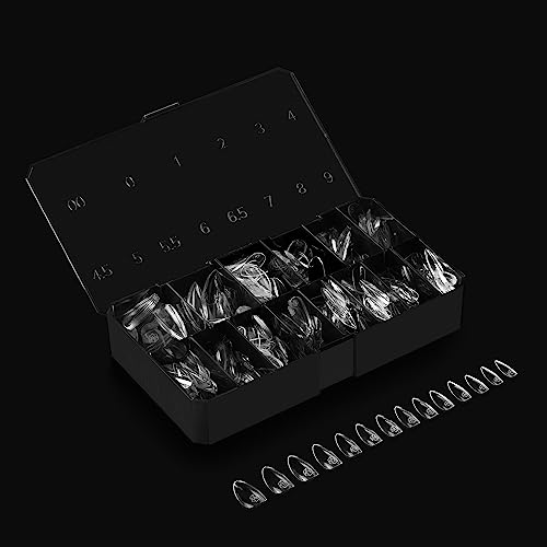 Apres Nail Gel-X Natural Amêndoa Média Caixa de Pontas | 600 Pontas Gel-X, Qualidade Premium, 14 Tam