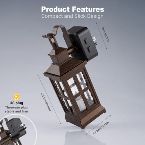 Image of JandCase Vintage Night Light, Flame Lantern Night Lights Plug into Wall