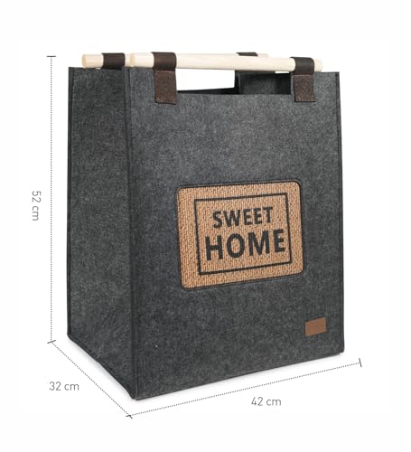 Image of OBSESSIONS Compact and Durable Foldable Laundry Basket ? Maximize Space with a Multi-Storage Design, Easy to Use and Travel-Friendly, Grey Color,Dimensions (W)32 x (L)42 x (H)52 cm