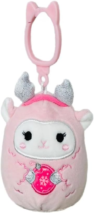 Squishmallows Christmas Clips 3.5 inches -Cam The Calico Cat, Darla The Reindeer, Brooke The Polar Bear, Milanda The Donkey, Lala The Lamb & Ryan The Husky Collectible Gift Set