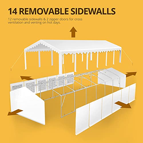 Peaktop Outdoor 20'X40' Party Tent Heavy Duty Outdoor Gazebo Wedding Tent Event Shelter Canopy With Carry Bags #TOP2