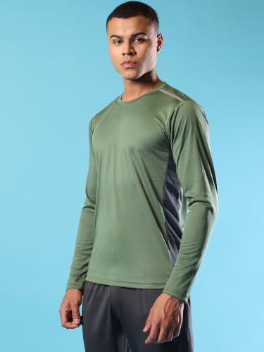 Image of CHKOKKO Gym T Shirts for Men Workout Solid Quick Dry Sports Men T-Shirts Breathable Lightweight Full Sleeve Regular Fit Round Neck Running Stylish Tshirt for man