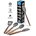 Premium 5 Piece Silicone Utensils Set with Authentic Acacia Hardwood Handles, All Purpose Silicone Spatulas Kitchen Set, Wood Cooking Utensils Set, Non-Stick Cookware by Zulay Kitchen