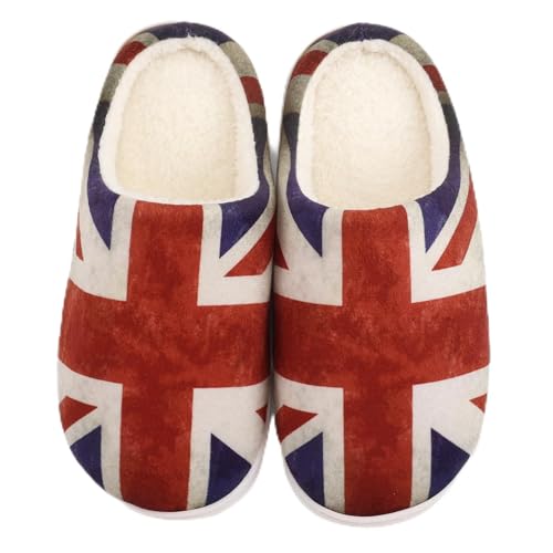 HAPPJUN Union Jack British Gift Womens House Slippers Soft Memory Foam Slipper Cozy Warm Comfy House Shoes Bedroom Shoe British Gift for Womens Girls