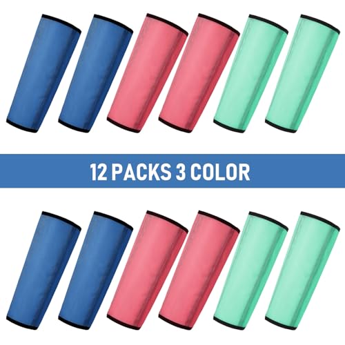 Image of Jexine 12 Fly Boots for Horse Set of 12 Loose Breathable Mesh Horse Fly Sheets Protective Horse Leg Wraps Leggings for Preventing Flies and Mosquitoes Bites (Blue, Green,Red)