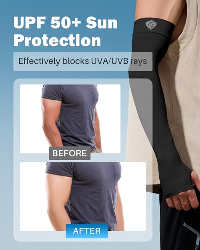 Arm Sleeves for Men Women UV Sun Protection Compression Arm Warmer Tattoo Cover Up, Sports Golf Cooling Sleeves2