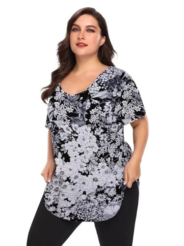 Image of BELAROI Women Plus Size Tops V-Neck Tunics Shirts
