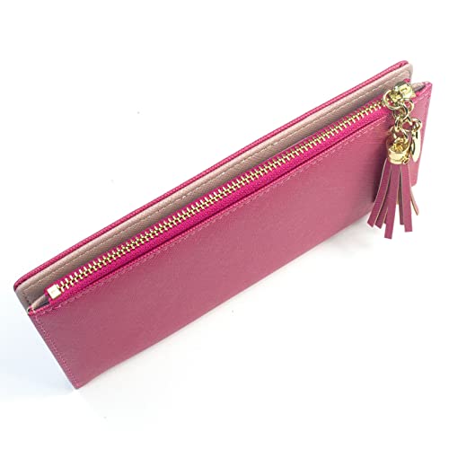 Image of Valentoria Womens Wallet Cute Elegant Long Slim Card Holder Case Minimalist Coin Purse Thin Tassels Zip Clutch Wallets for Girls Ladies | Cute