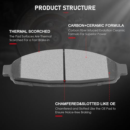 image for cciyu D931 D1040 Front Rear Ceramic Brake Pads Kits 8set fit For 2003-
