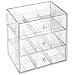 mDesign Plastic Kitchen Storage Box with 3 Drawers - Storage Box for Tea Bags, Herbal Tea, Infusion, Coffee Pod, Sugar and More - Tea Box - Transparent