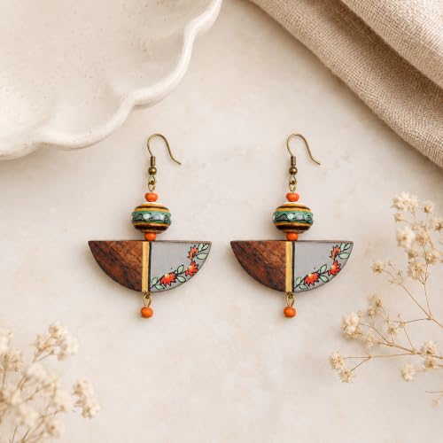 Image of Handcrafted Bohemian & Ethnic Earrings Collection for Women - Artistic, Nature-Inspired Statement Designs in Studs, Drops & Chandeliers